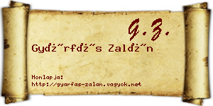 Gyárfás Zalán névjegykártya